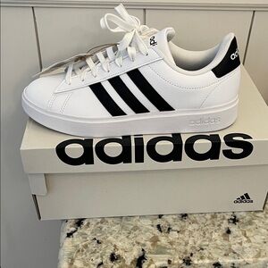 Adidas Classic White and Black Shoes